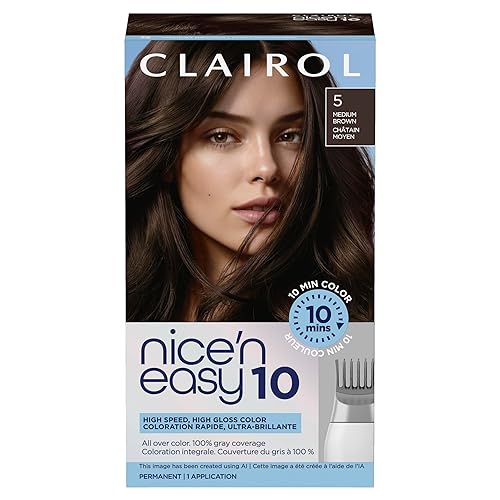 Clairol Nice'N Easy 10 - Tinte permanente para el cabello, color castaño medio 5, paquete de 1 unidad