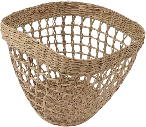 Miniatura 5 de TOPINCN 2 cestas tejidas de hierba marina, cestas de granja para decoración de macetas, cesta de flores, textura de habitación, pastos marinos,