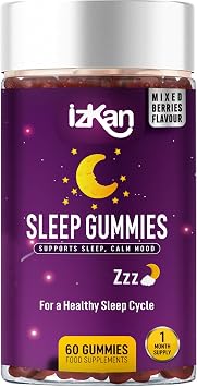 Sleep Gummies for Adults with Magnesium, L-Theanine, Passionflower Extract, Glycine, Chewable Sleep Supplement |Night Time| |Sleep Routine | Vegan 60 Gummies |Berries Flavour| 1