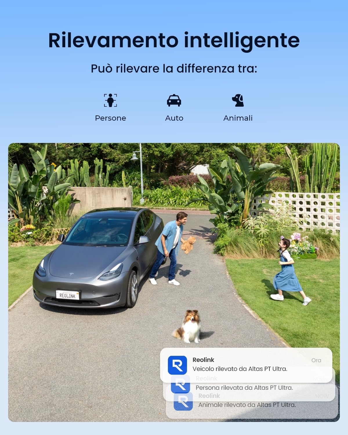 Reolink 4K Telecamera WiFi Esterno Senza Fili con Batteria da 20000 mAh, Registrazione Continua, Rilevamento AI, Auto Tracking, Visione Notturna Color, Rotazione PT 360, Altas PT Ultra+Pannello Solare