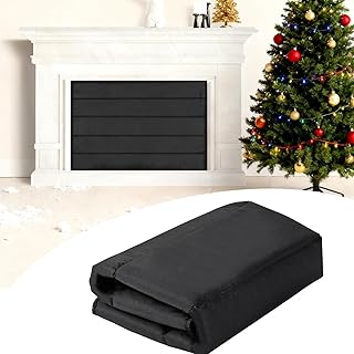 Magnetic Fireplace Cover Blanket with 12 Built-in Magnets. Stops Heat Loss, Blocks Drafts, Fits Iron Fireplace Frames and Fireplace Screen (Black, 39"L x 32"W)