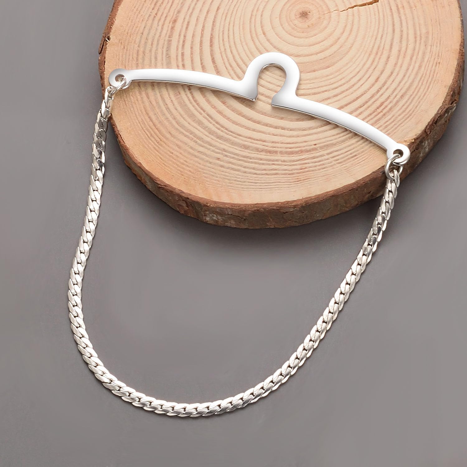 Silver Tie Chain for Men Classic 2Pcs Link Tie Clip image 3