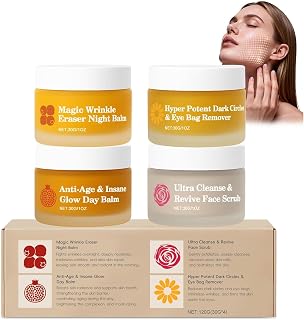Organics Mature Skin System, 4 in 1 Set Mature Skin Face Balm, Hydrating & Nourishing Organic Formula for Mature Women’s Skin, Firm & Radiant-Looking Skins(4PCS)