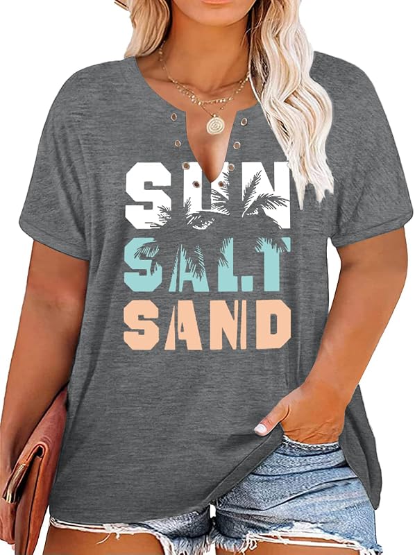 Camisetas gráficas de talla grande remera sin mangas de verano sexy con cuello de pico para mujeres con agujero anular