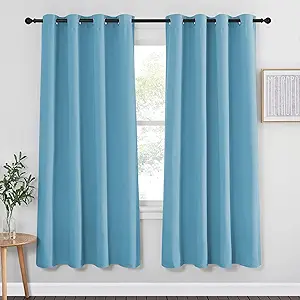 NICETOWN Blackout Curtain Panel for Window - Window Treatment Thermal Insulated Solid Grommet Blackout Drape for Bedroom (Teal Blue, Single Panel, 52 by 72 inches)