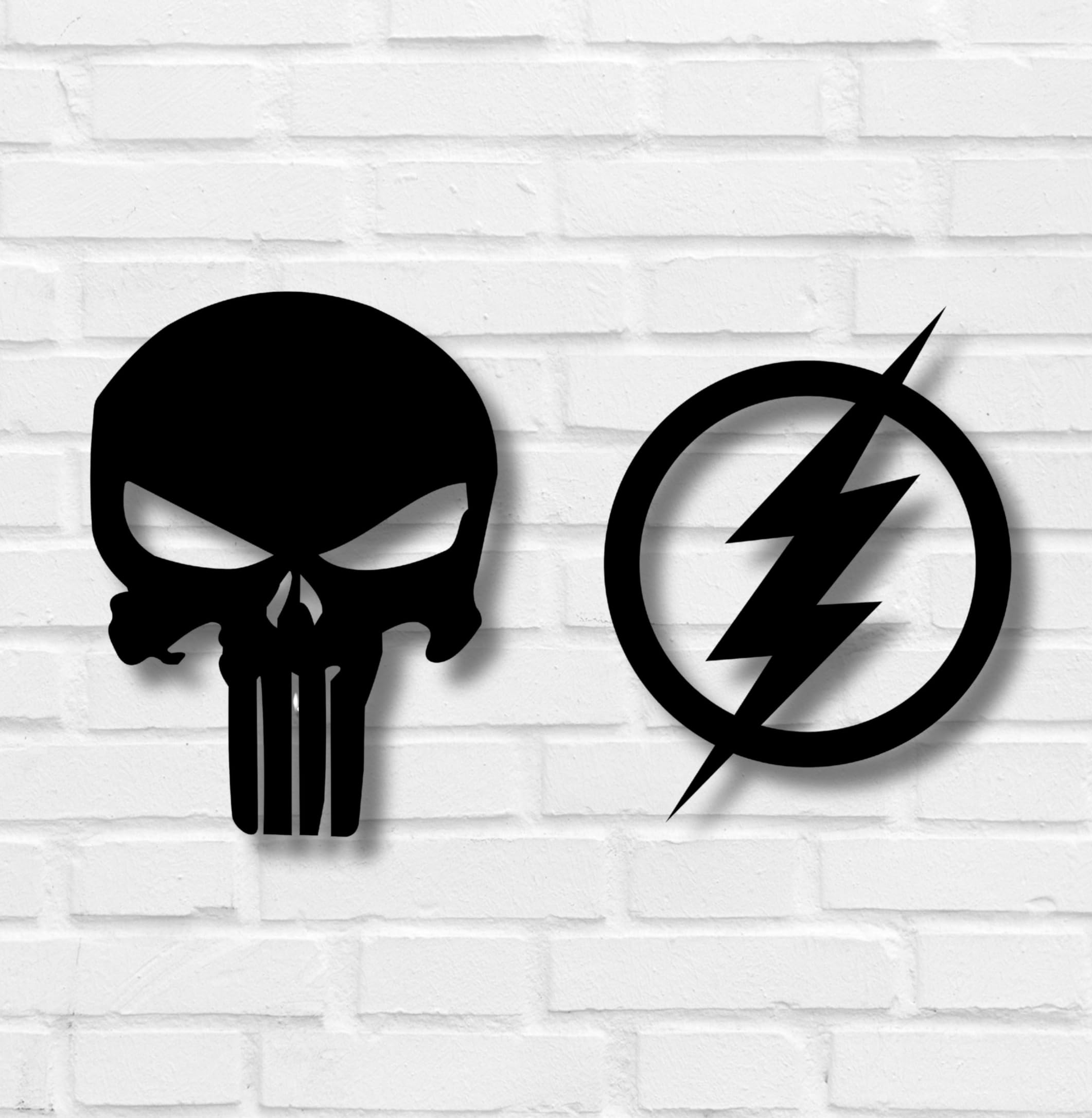 TWIGGY Superhero 6mm MDF Wooden Wall Decor Set for Home, Office, or Gaming Room, Gift, Anime (pack of 2 | The Flash,Punisher)