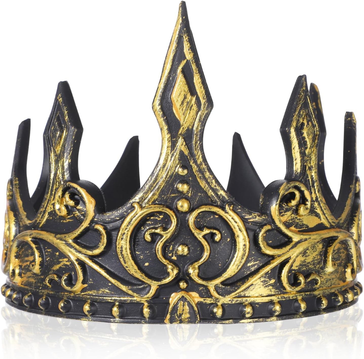 King Crown for Men, Regal King's Crown, Adjustable Royal Crowns Prince Tiara or Men, Prom and Halloween Cosplay, Old Gold