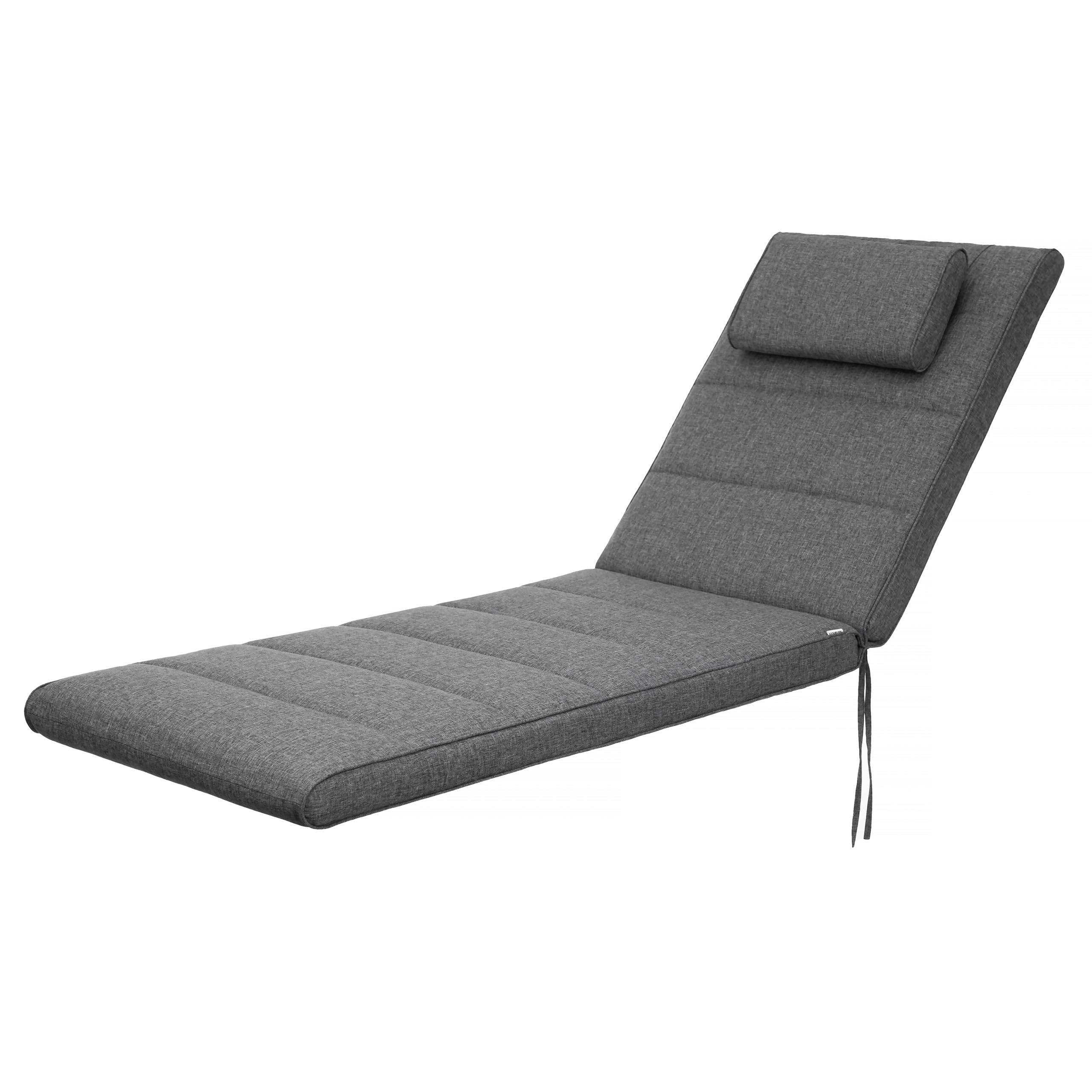 Liegenauflage, Auflage Gartenliege 195x60x7 cm - Polsterauflage für Sonnenliege, Auflagen für Deckchair - wasserabweisend, doppelseitig - Graphit