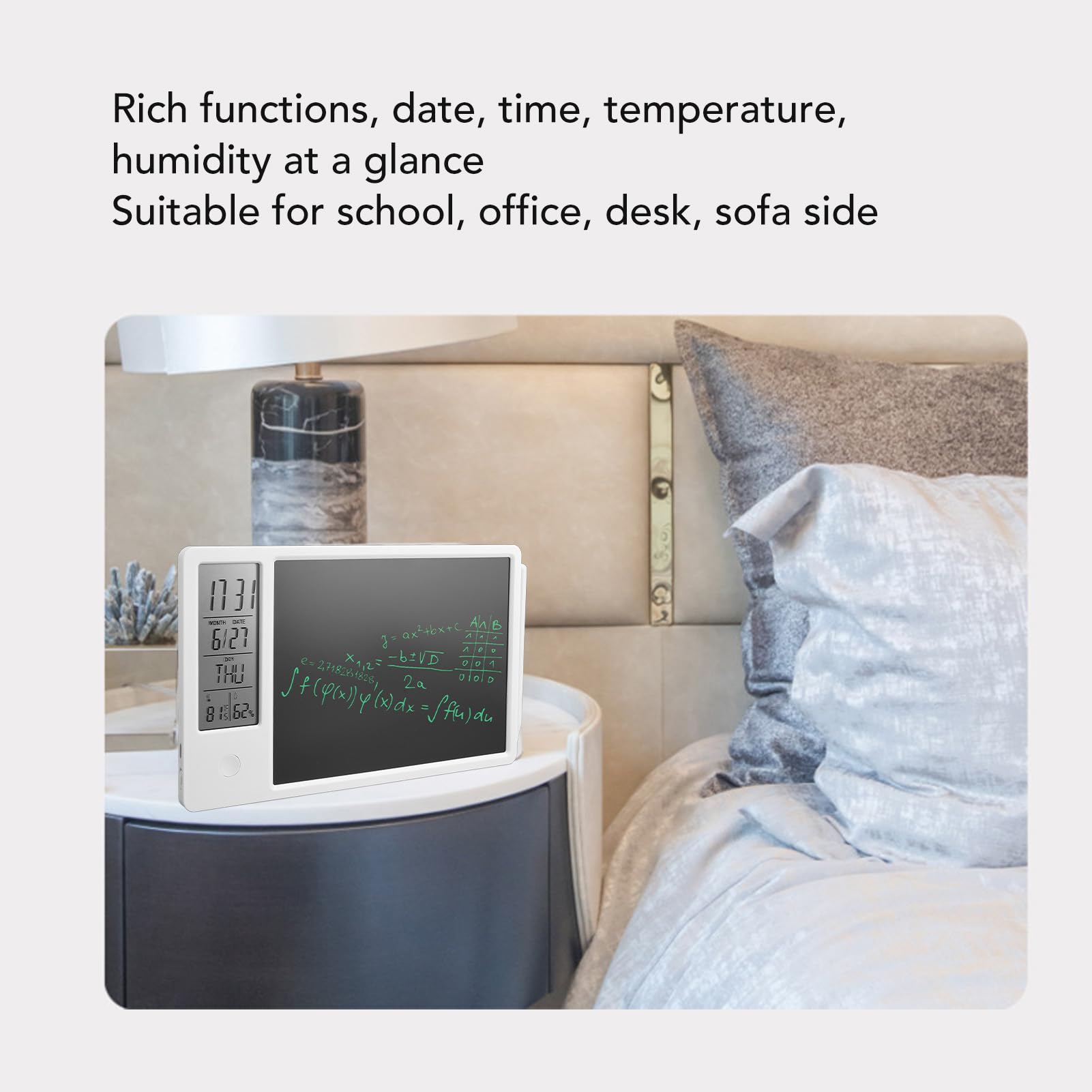 Tavoletta da scrittura LCD Lavagna elettronica ricaricabile da 10 pollici con calendario digitale portatile per ufficio, casa, lavoro (Blanco)