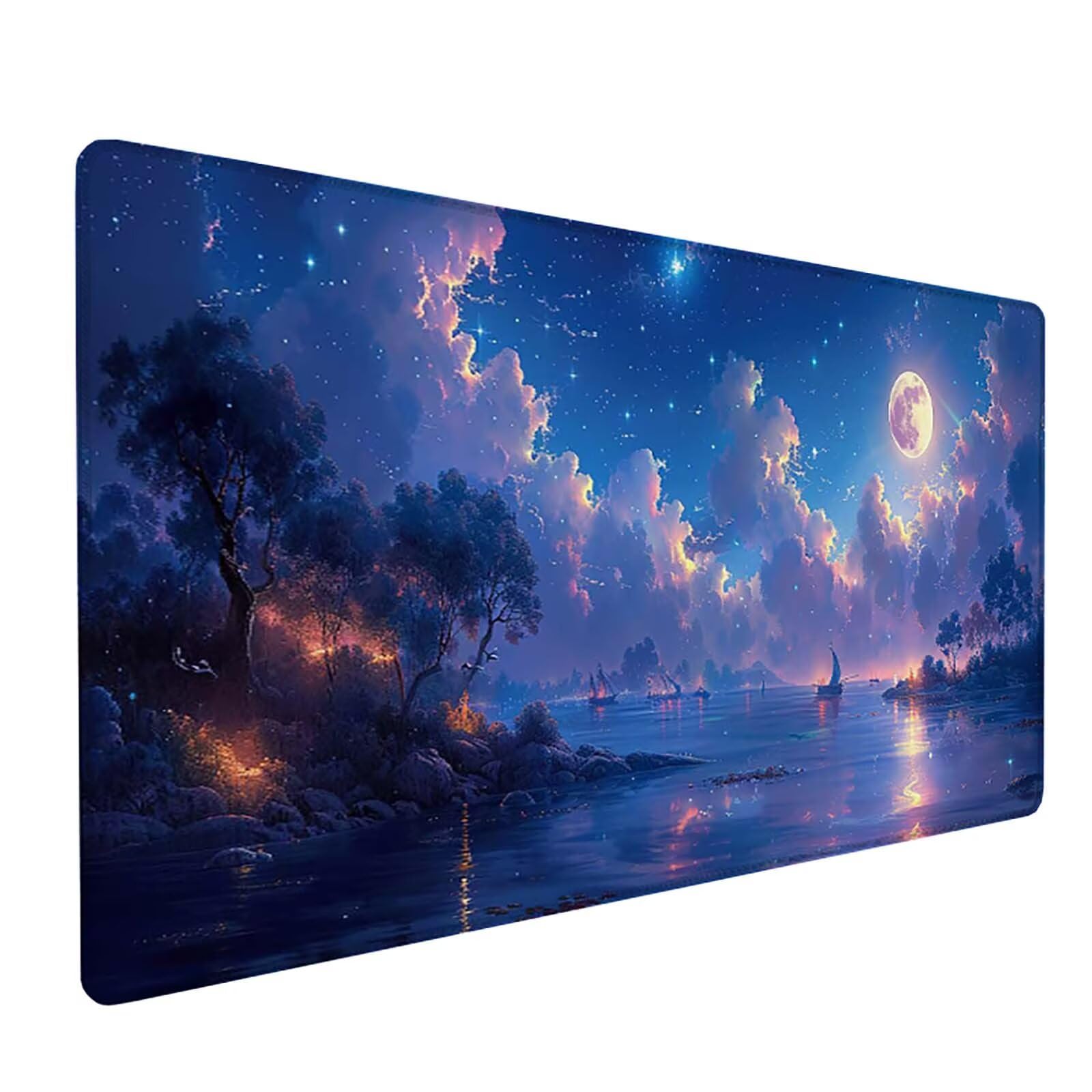 Podkładka pod mysz XXL 1600x800x3mm, niebieska podkładka pod mysz do gier z antypoślizgową gumową powierzchnią, poprawia precyzję i szybkość, komputer dla gracza i akcesoria biurowe, prezent dla
