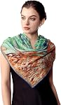 PoeticEHome Cashmere Scarf Wrap 36"x36" - Featherlight & Wrinkle-Free Artistic Square Shawl for Travel & Office, Gift Ready
