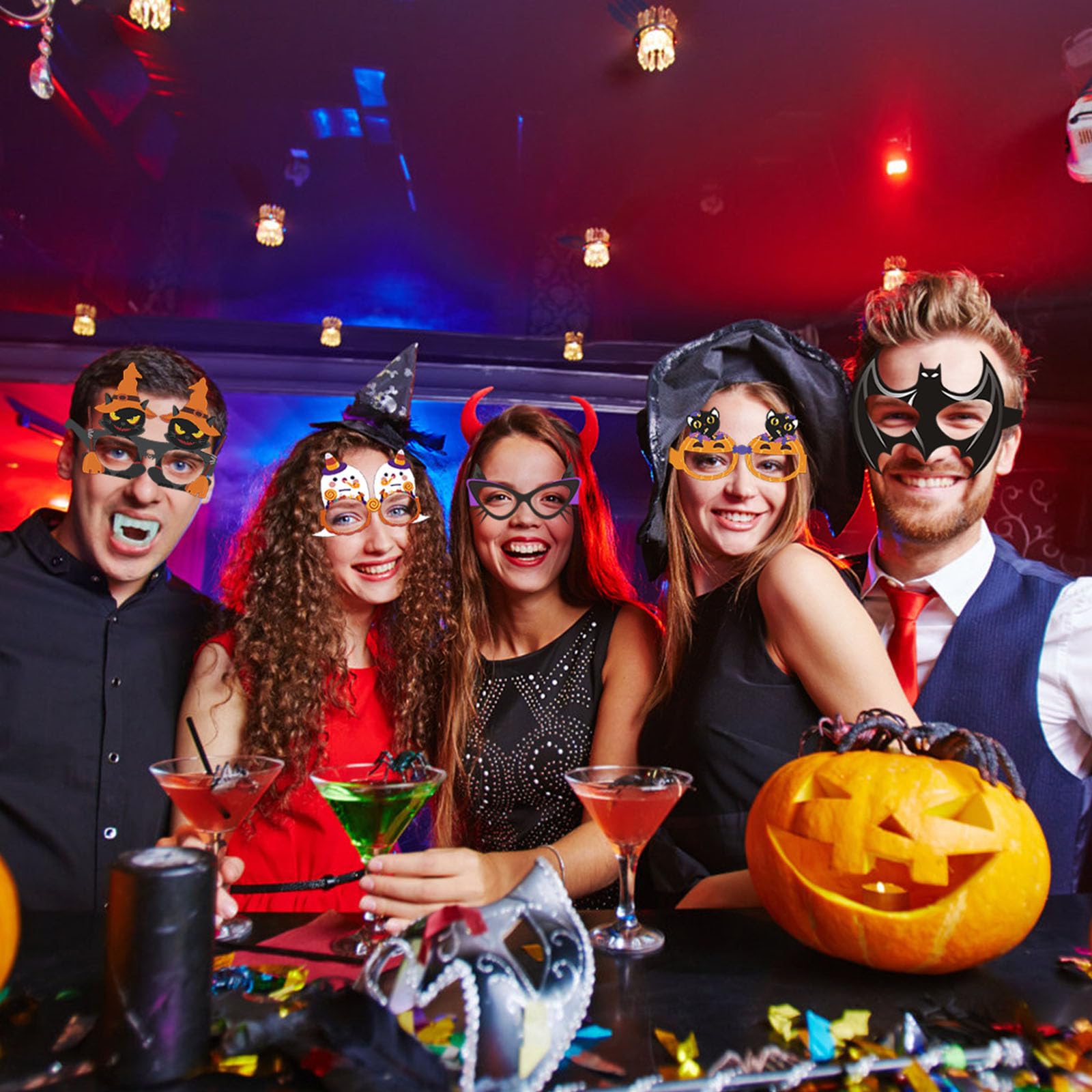KASESSS 24-Piece Halloween Fun Glasses - Party Glasses with Different Shapes for Adults & Kids, Multicolored - Image 3