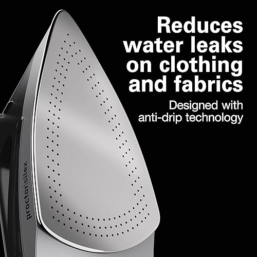 Miniatura 7 de Proctor Silex Plancha de vapor para ropa con suela de acero inoxidable duradera, 1500 vatios, cable retráctil de 8 pies, apagado automático de 3