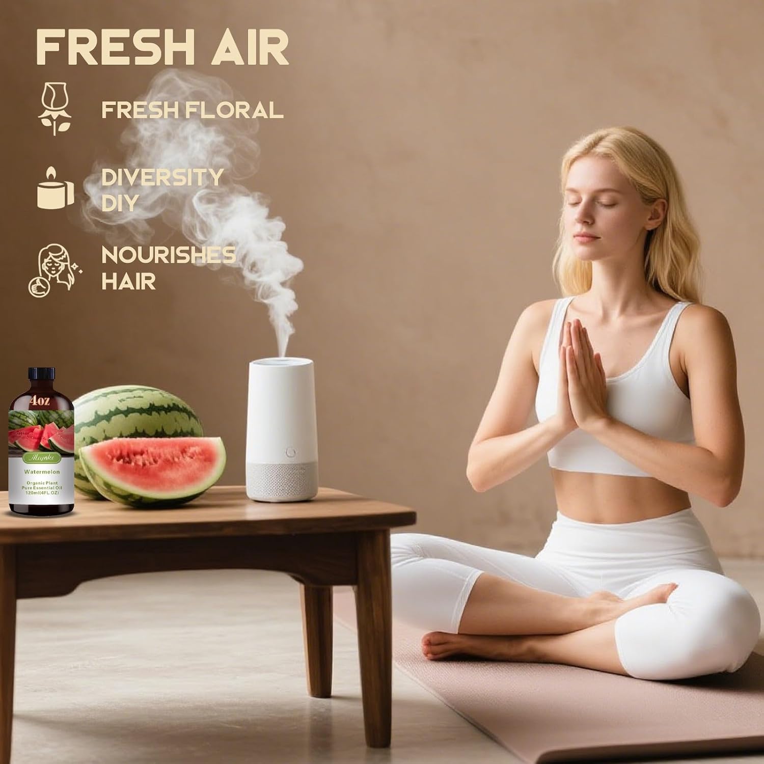 Watermelon Essential Oil, Watermelon Oil for Diffuser, Humidifier, DIY Candle, Soap, Fresh Scent, Summer, Gift Ready,Watermelon Fragrance Oil - MLYNKL Essential Oils (4.33 fl oz / 130ml)