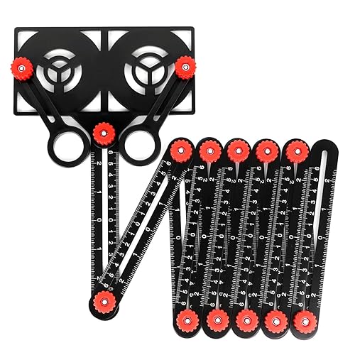 QWORK® Règle de Mesure Multi-Angle avec Trou de Positionnement, Regle