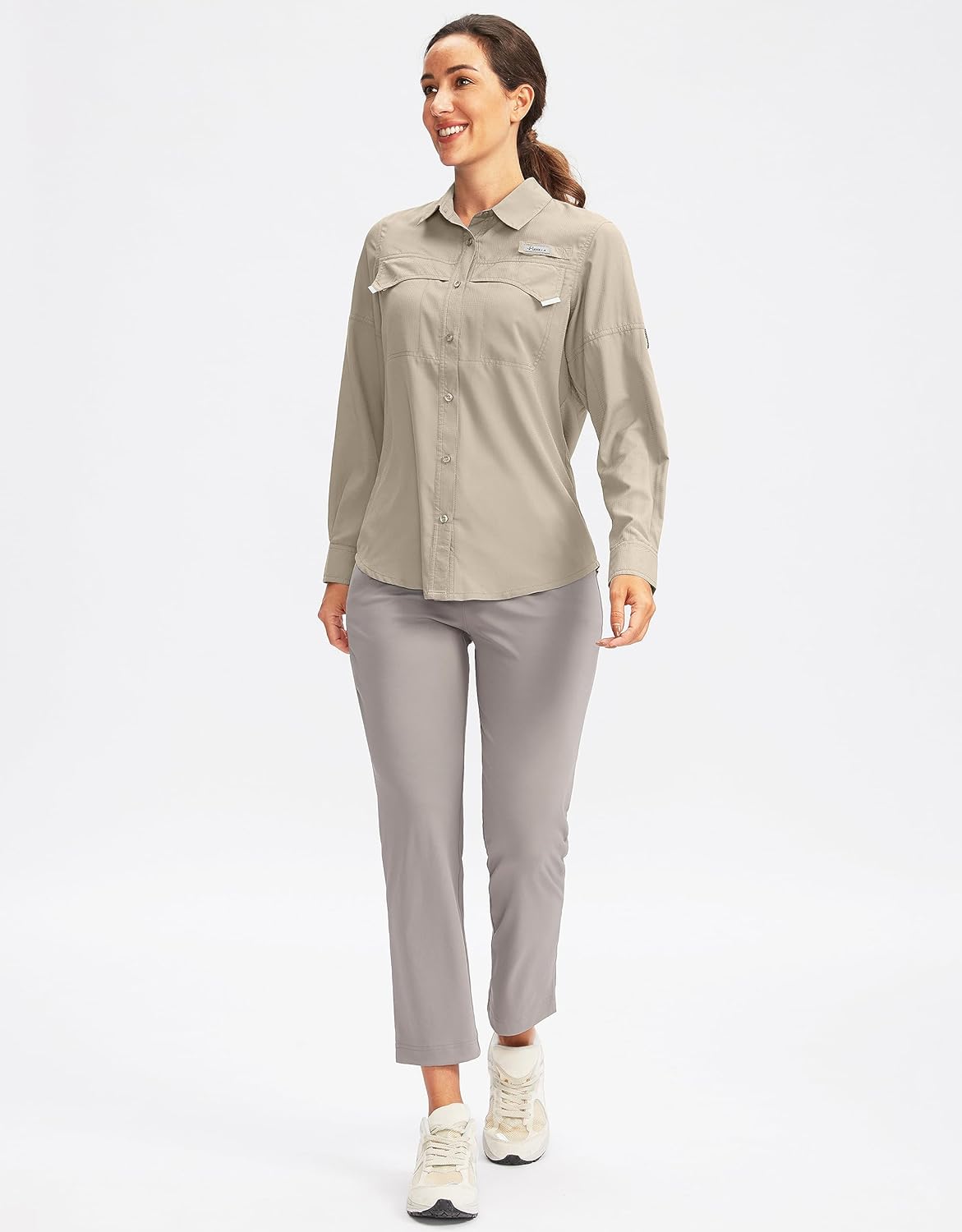 Pudolla Women's UPF 50+ UV Sun Protection Shirts Long Sleeve Fishing Hiking Shirt Cool Lightweight Travel Safari Shirts - Image 3