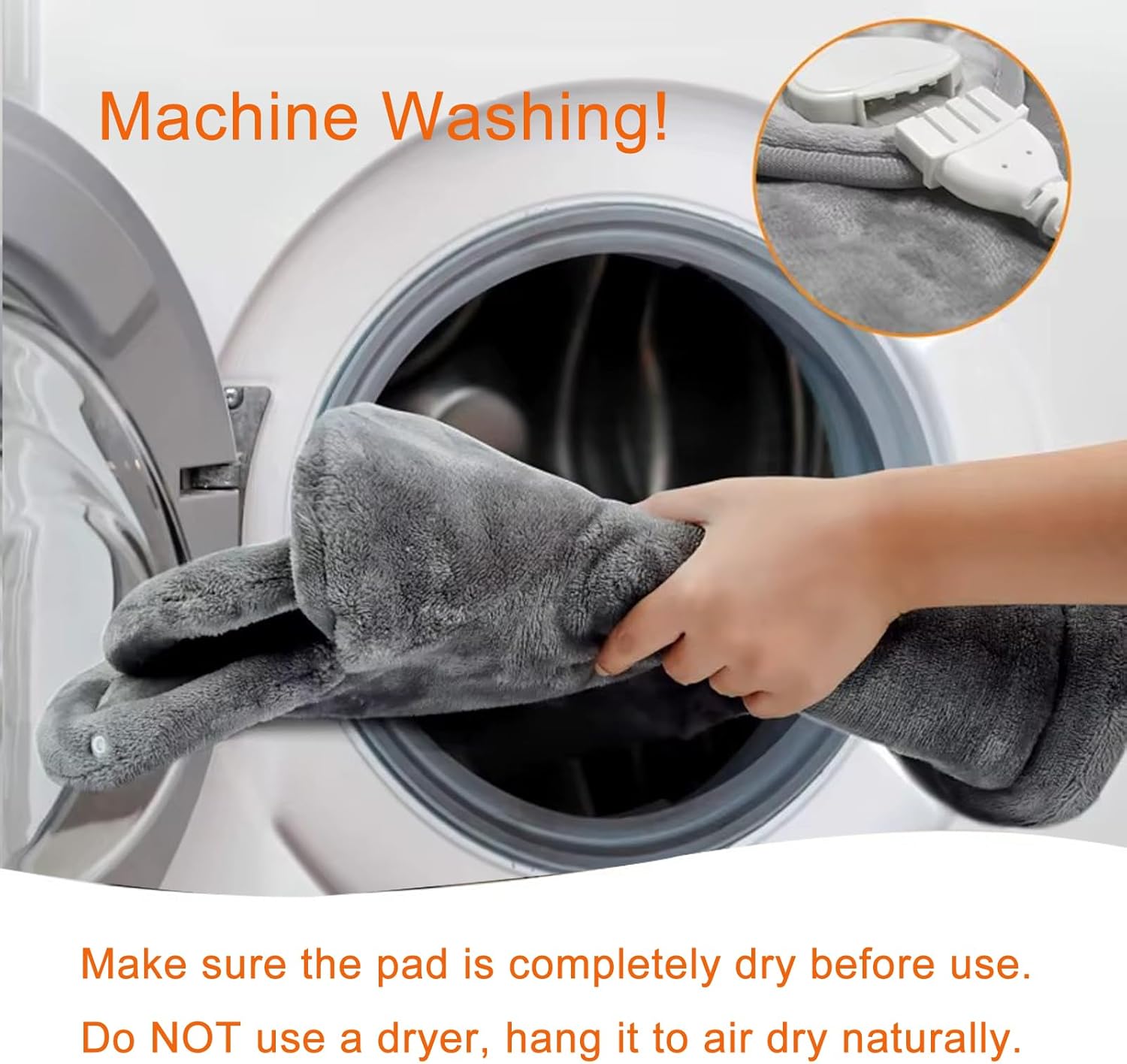 Heating Pad for Neck Shoulders Back Pain Relief, Birthday Christmas Gifts for Women Men Mom Dad Elderly, 24"x37" Electric Large Heat Pad with 6 Heat Settings 4 Timers, ETL Certified (Grey) - Image 5