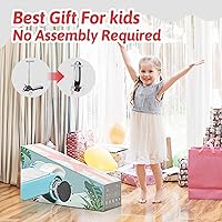 Vista 2 de Electric Scooter for Kids Ages 3-8, 3 Wheel Kids Electric Scooter with LED Light-up Wheels, 3 Height Adjustable, C-Shaped Handle, Lean-to Steer