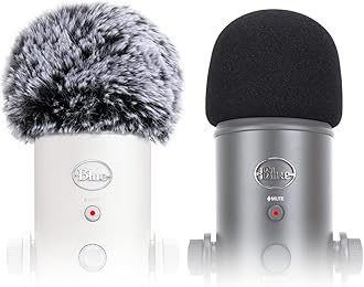 Windscreen Muff and Foam for Blue Yeti, Blue Yeti Pro USB Condenser Microphone, Indoor Outdoor Microphone Windshield 2 PACK by SUNMON