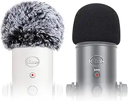 SUNMON Filtro Pop Blue Yeti, capa de microfone azul Yeti de espuma peluda e microfone Yeti, filtro pop para microfone condensador USB Blue Yeti Pro, filtro pop interno e externo para microfone (pacote