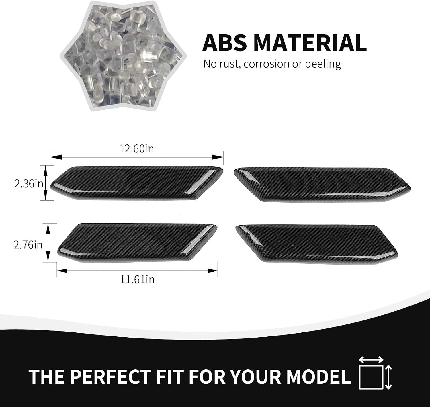 RAZPOY for Bronco Door Inner Handle Panel Cover Compatible with 2021-2026 Ford Bronco Carbon Fiber Interior Accessories 4-Door