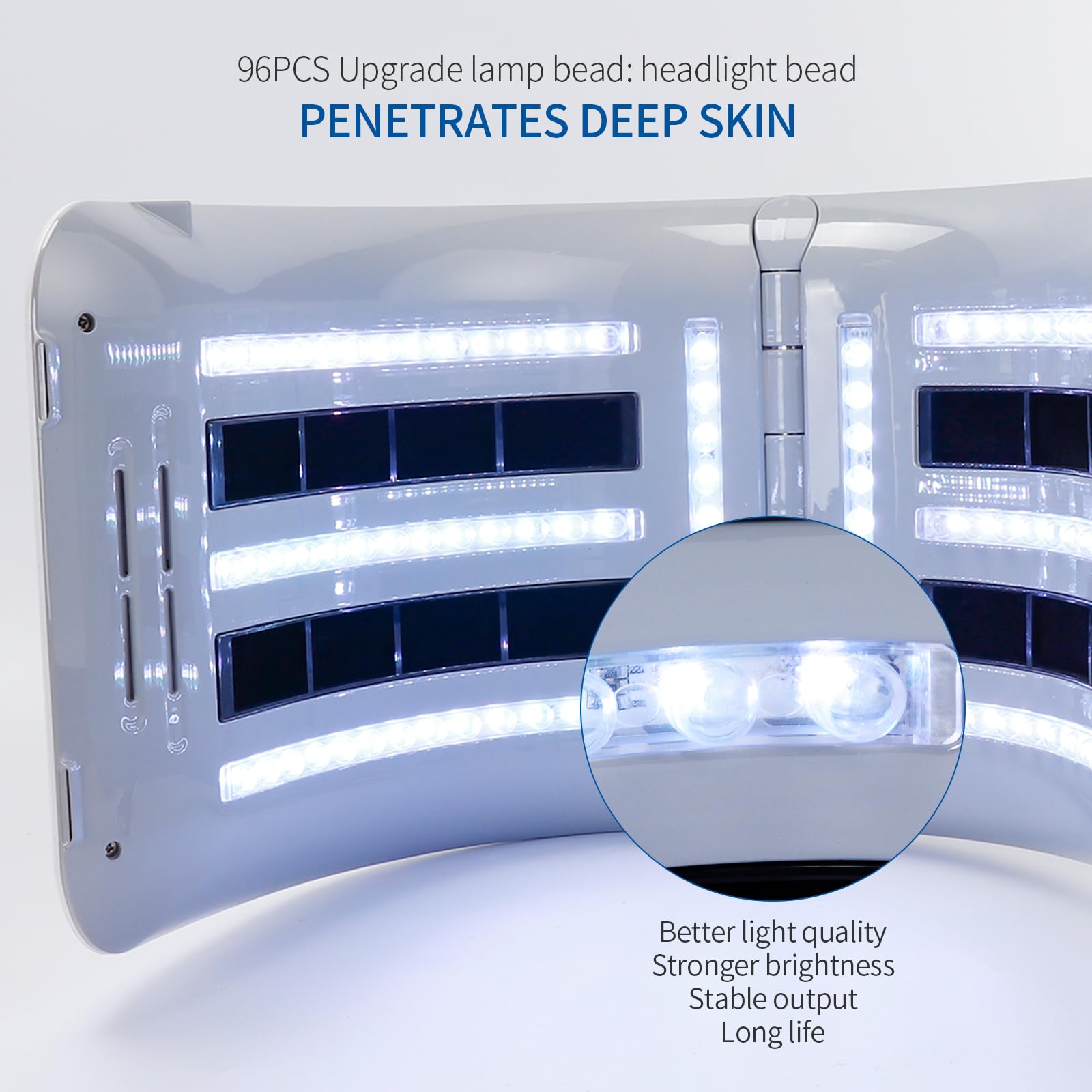 7 couleurs PDT led masque, masque facial (white)