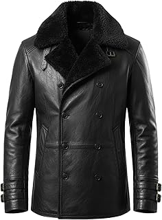 Leon S. Kennedy RE 9 Requiem Jacket Men - 3/4 Quarter Leather Jacket with Faux Fur Collar