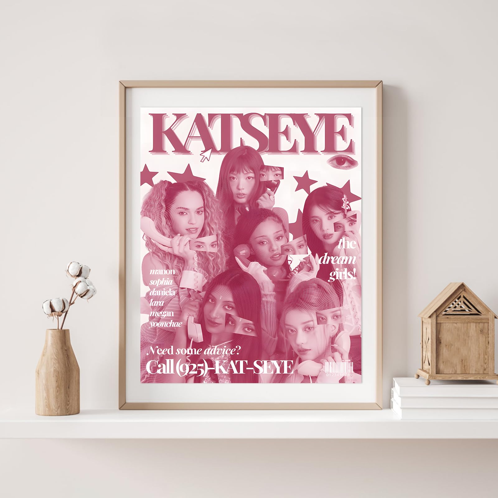 UJBVCX Set di 6 Katseye Poster Music Posters Collage da Parete, Poster della Camera, per Dormitorio (20 x 25 cm)