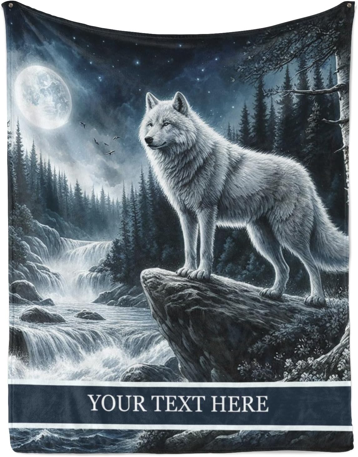 Personalized Wolf Blanket, Ultra Soft Micro Flannel Blanket for Bed Couch Living Room(Teens), 50 x 60 Inches