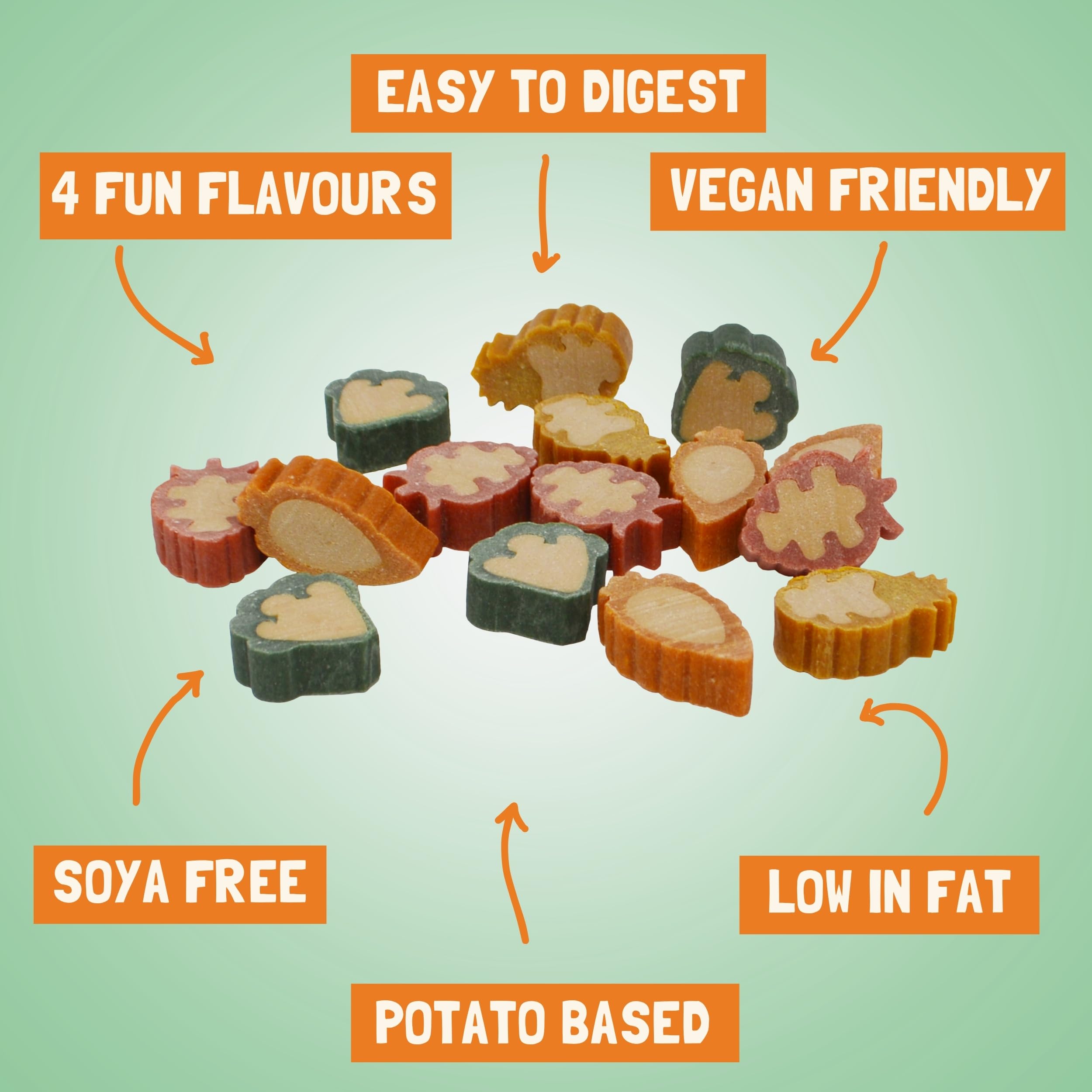 Pawtato Small Fruit & Veg Shaped Do Chews (1kg Case) ❘ Made With Sweet Potato, Rice - Image 2