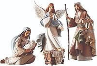 Vista 5 de Conjuntos de Nacimiento Avalon Gallery para Navidad - Escena de Belén Nocturno de Interior, 31.1 cm x 22.2 cm, Establo/Creche