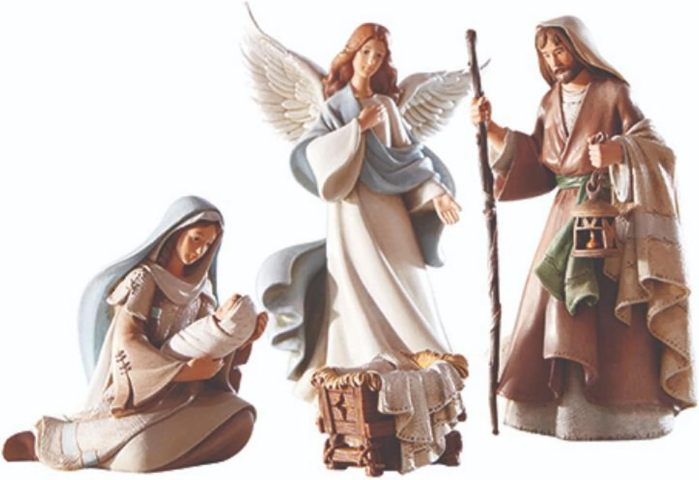 Avalon Gallery Nativity Sets for Christmas - Indoor Bethlehem Nights Nativity Scene, 5-Piece, Holy Family
