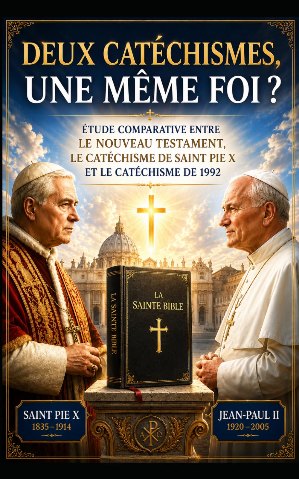 Deux catéchismes, une même foi ?: Etude comparative entre le Nouveau Testament, le catéchisme de Saint Pie X et le catéchisme de 1992.