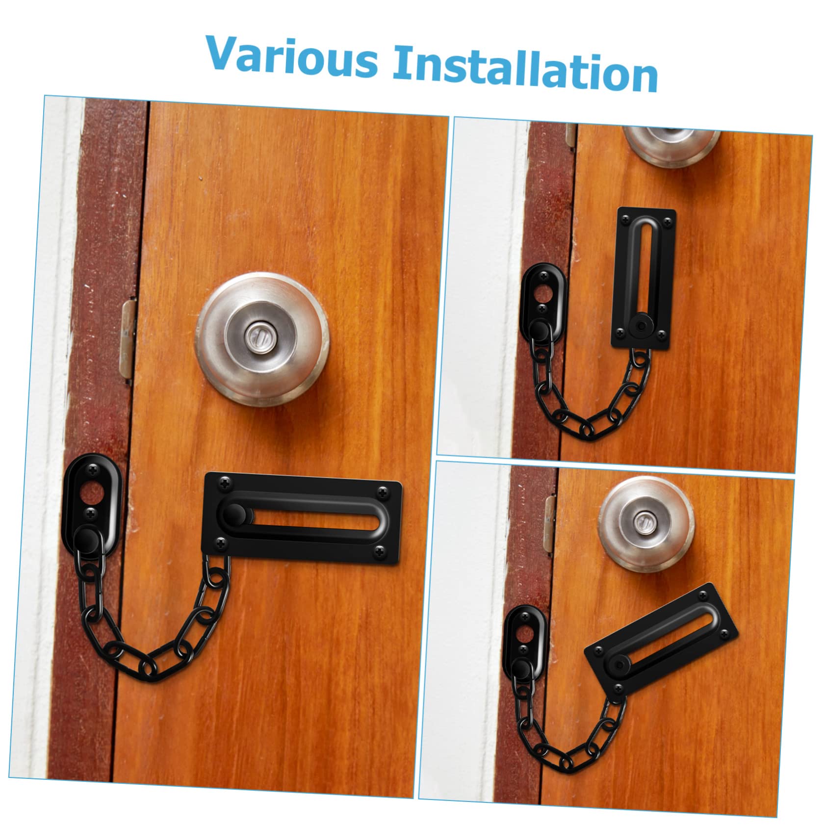 NUOBESTY 4pezzi Catena Per Porta in Acciaio Inox Lucchetto Catena Per Porte Interne Ed Esterne Sicurezza Per Casa Ufficio e Appartamenti Fissaggi Inclusi