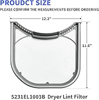 Vista 2 de Upgraded 5231EL1003B Dryer Lint Filter Compatible with LG Kenmore Dryer Vent Lint Screen Replace AP4440606 PS3527578