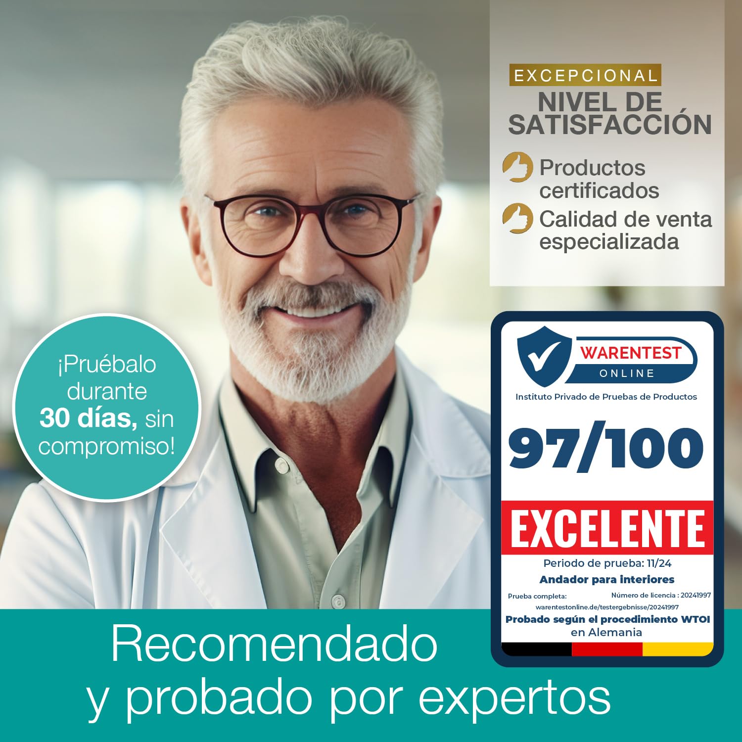 ELONEO Andador para Ancianos con 4 Ruedas - Plegable, Ligero y Compacto, Andador Adulto para Interiores, Ancho 54 cm, Incluye Bandeja y Cesta de Tela, Ayuda a la Movilidad de Aluminio Antracita