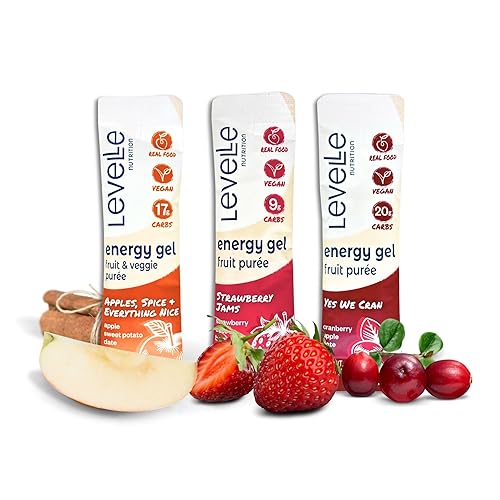 Miniatura 11 de Levelle Nutrition Energy Gel Variety Sampler – Combustible de alimentos reales para atletas de resistencia Vegano, sin aditivos artificiales