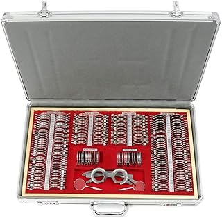 266Pcs Optical Trial Lens Set Optometry Metal Rim Aluminium Case Kit Set with Optometry Test Trial Frame (USA STOCK)