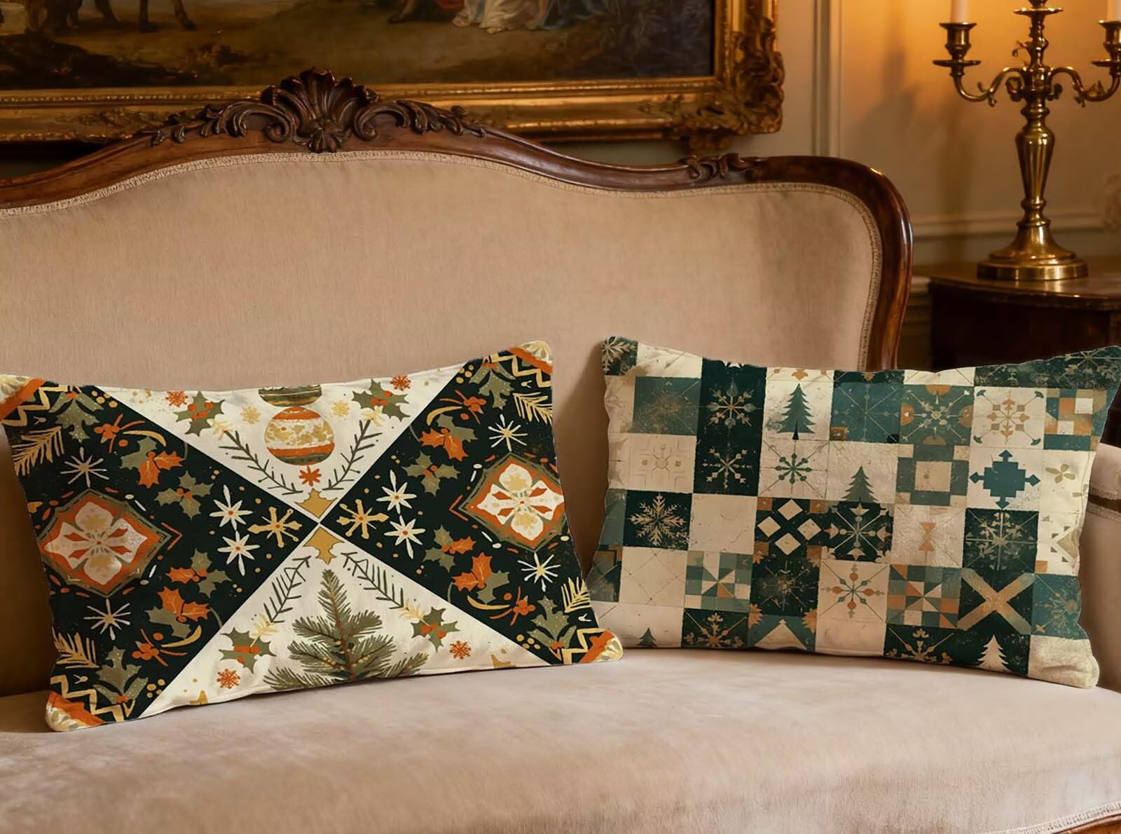 Housse de coussin velours 40x80 lot de 2 rectangulaire O-696B