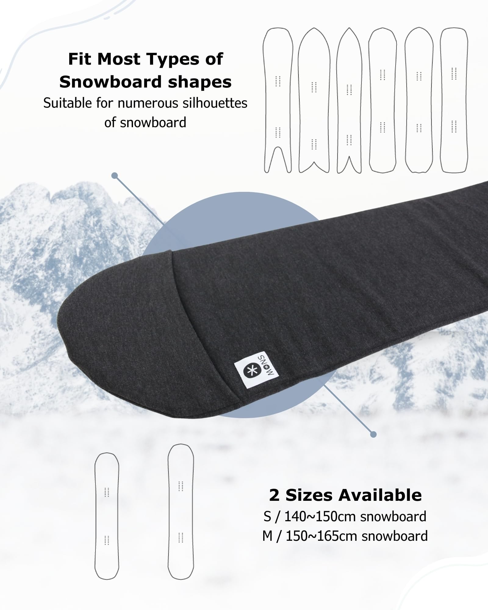 Neoprene Snowboard Sleeve Cover Case Snowboard Bag For Travel Storage - View #10