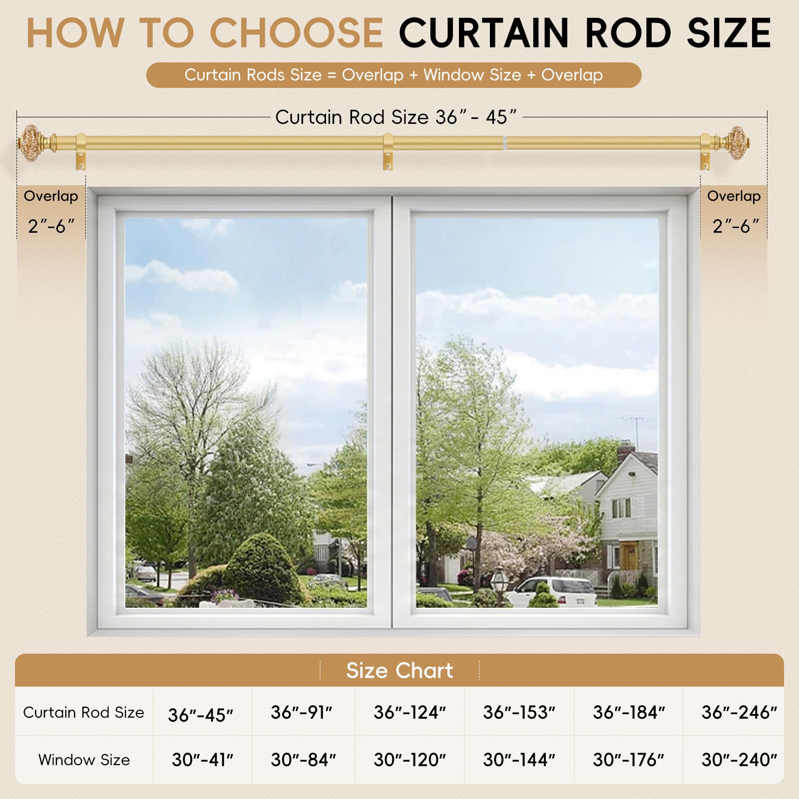 Gold Crystal Curtain Rod - 36-91 Inch, FREE SHIPPING -6 Gold Crystal Curtain Rod - 36-91 Inch, FREE SHIPPING -6