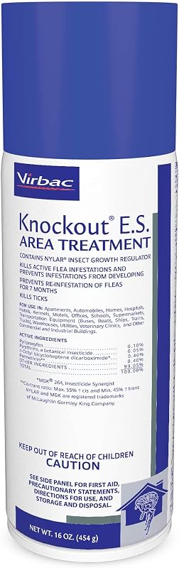 Knockout ES Spray para alfombras y tratamiento de áreas para pulgas y garrapatas, 16 oz