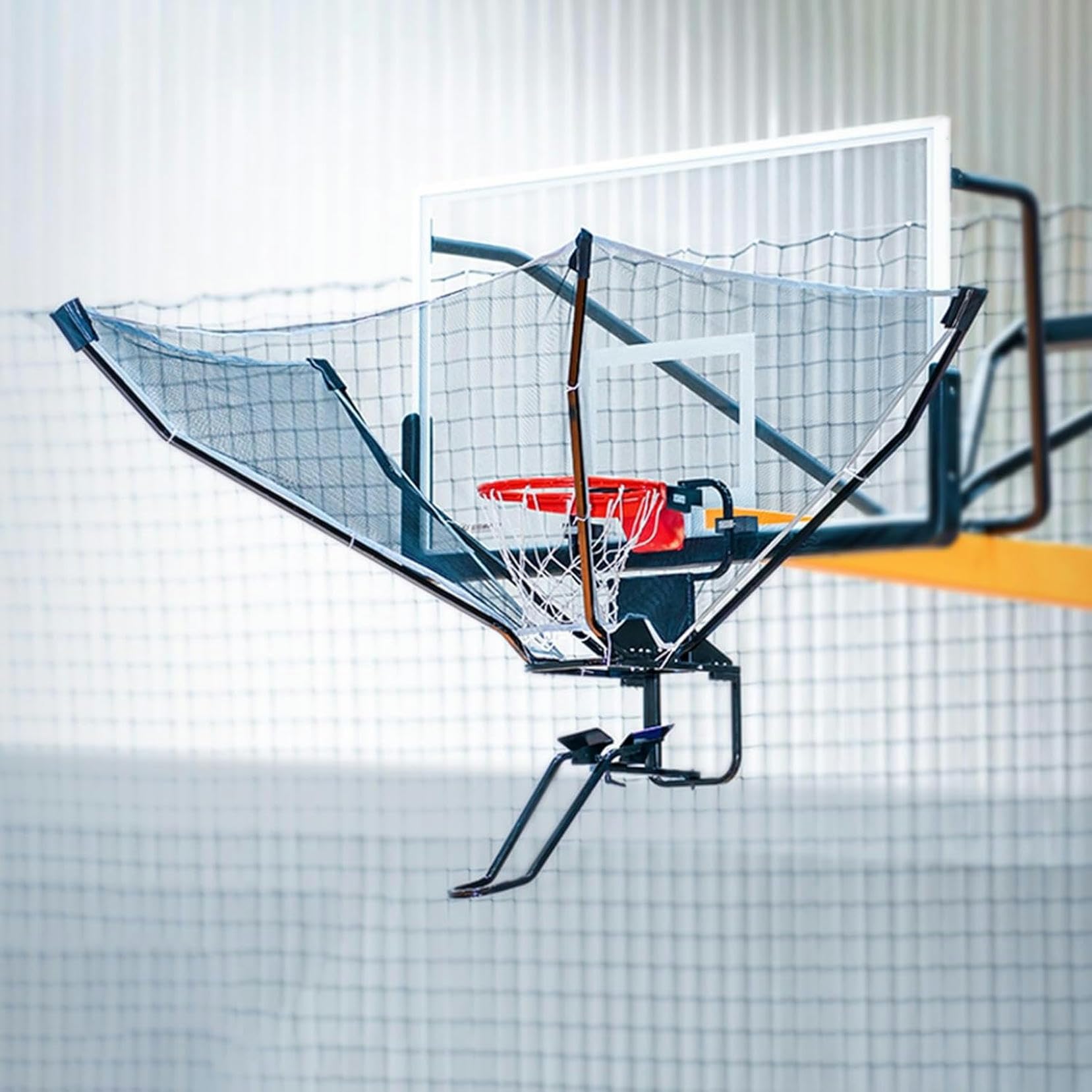 SDFhNest Suspended Basketball Rebounder Net Return, Basketball Return Attachment for Shot Training Efficiency, Outdoor Basketball Hoop Returner for Park Gym
