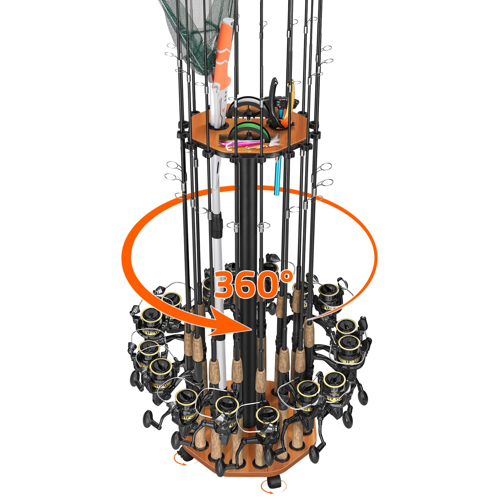 KEXMO Mobile Fishing Rod Holder Pole Rack for Gara...