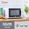 Swan Elegance White 1.7L Kettle, 4 Slice Toaster, Breadbin, 3 Canisters, Mug Tree, Kitchen Roll Holder & 700W 20L Microwave SM4420WHT. Contemporary Matching Kitchen Set of 9 Textured White Finish