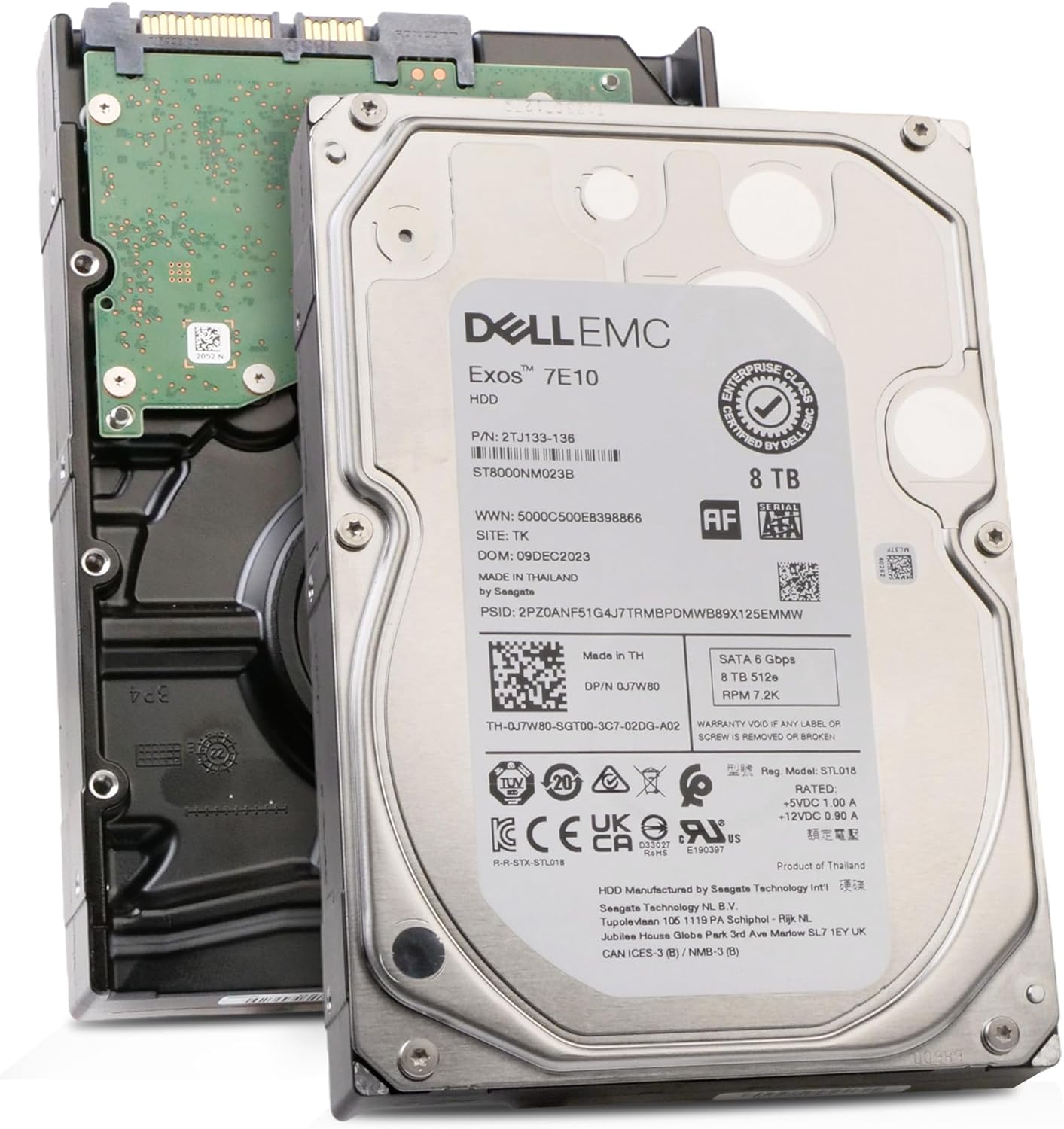 Dell/Seagate Exos 7E10 ST8000NM023B 8TB 7200 RPM SATA 6Gb/s 512e 3.5in Enterprise Hard Drive