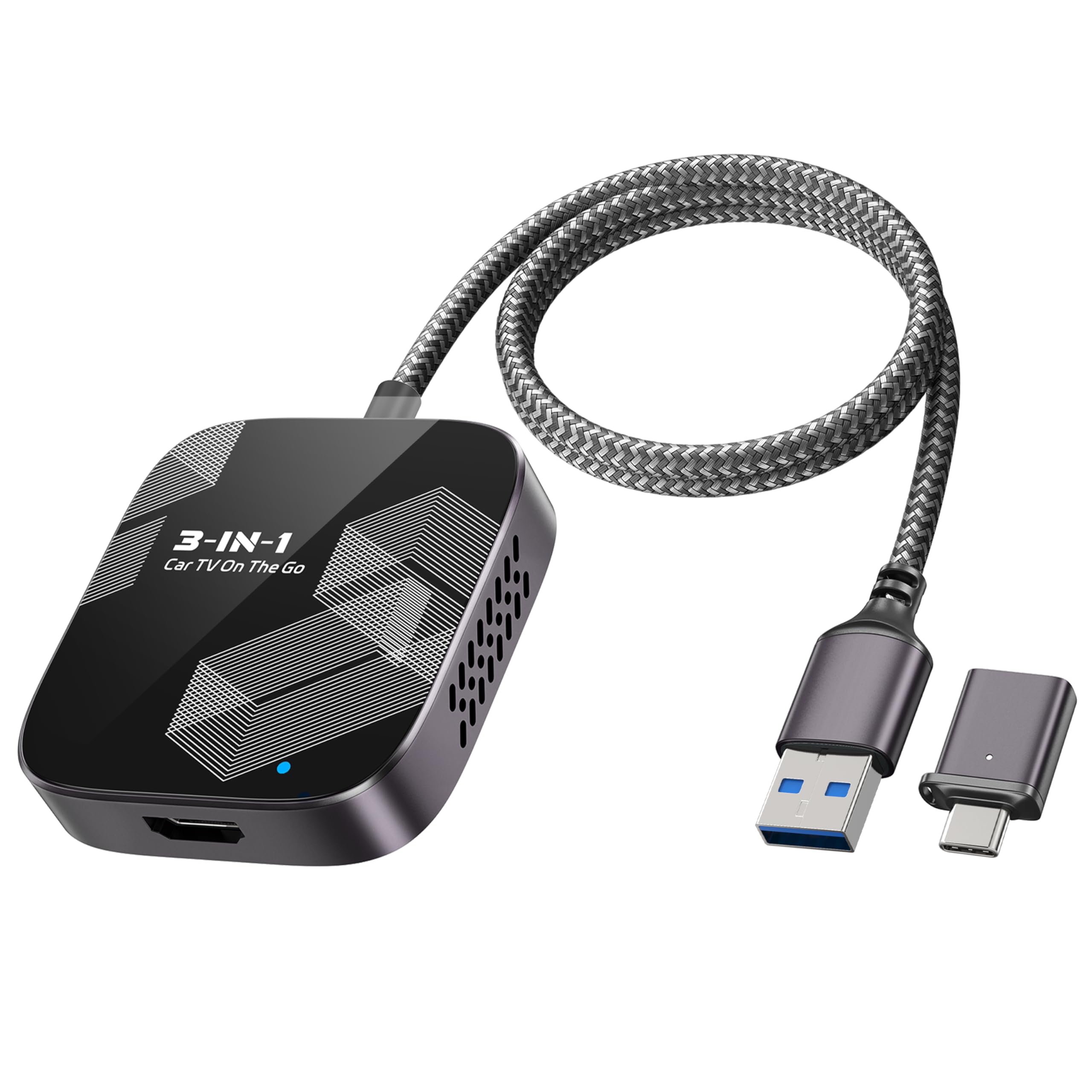 3-in-1 Wireless CarPlay Adapter, 2025 Upgraded Car TV Mate