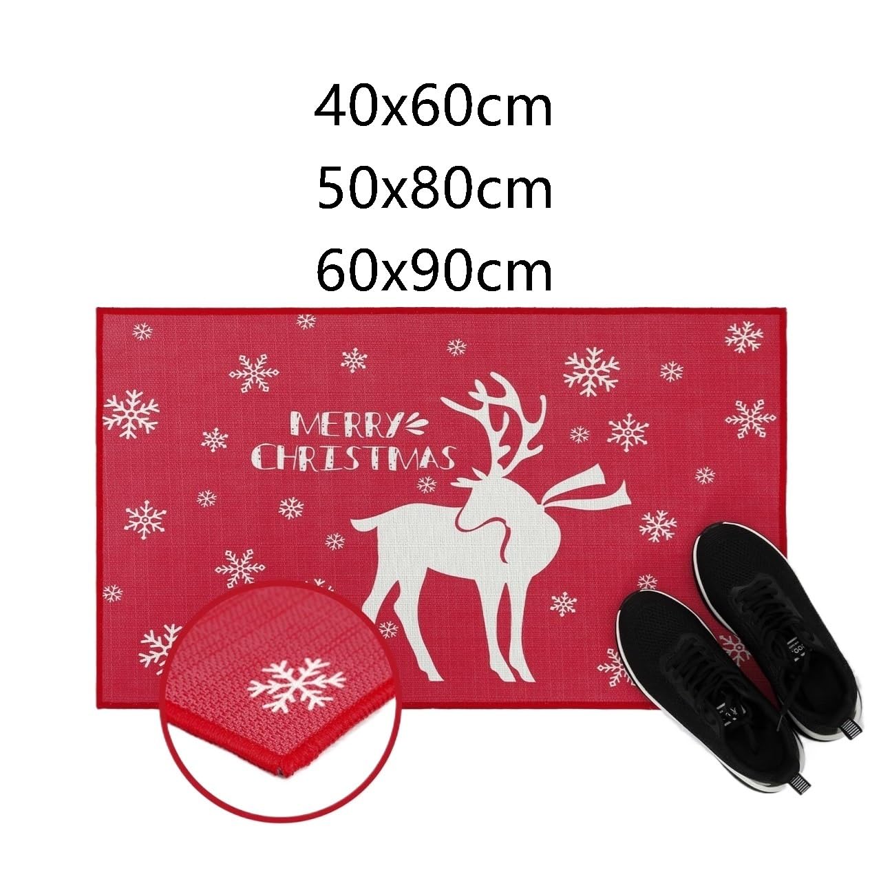 Zerbino Tappetino di Benvenuto for Porta D'ingresso Natalizia, Decorativo for Ingresso Interno Ed Esterno per L'Ingresso(60x90cm)