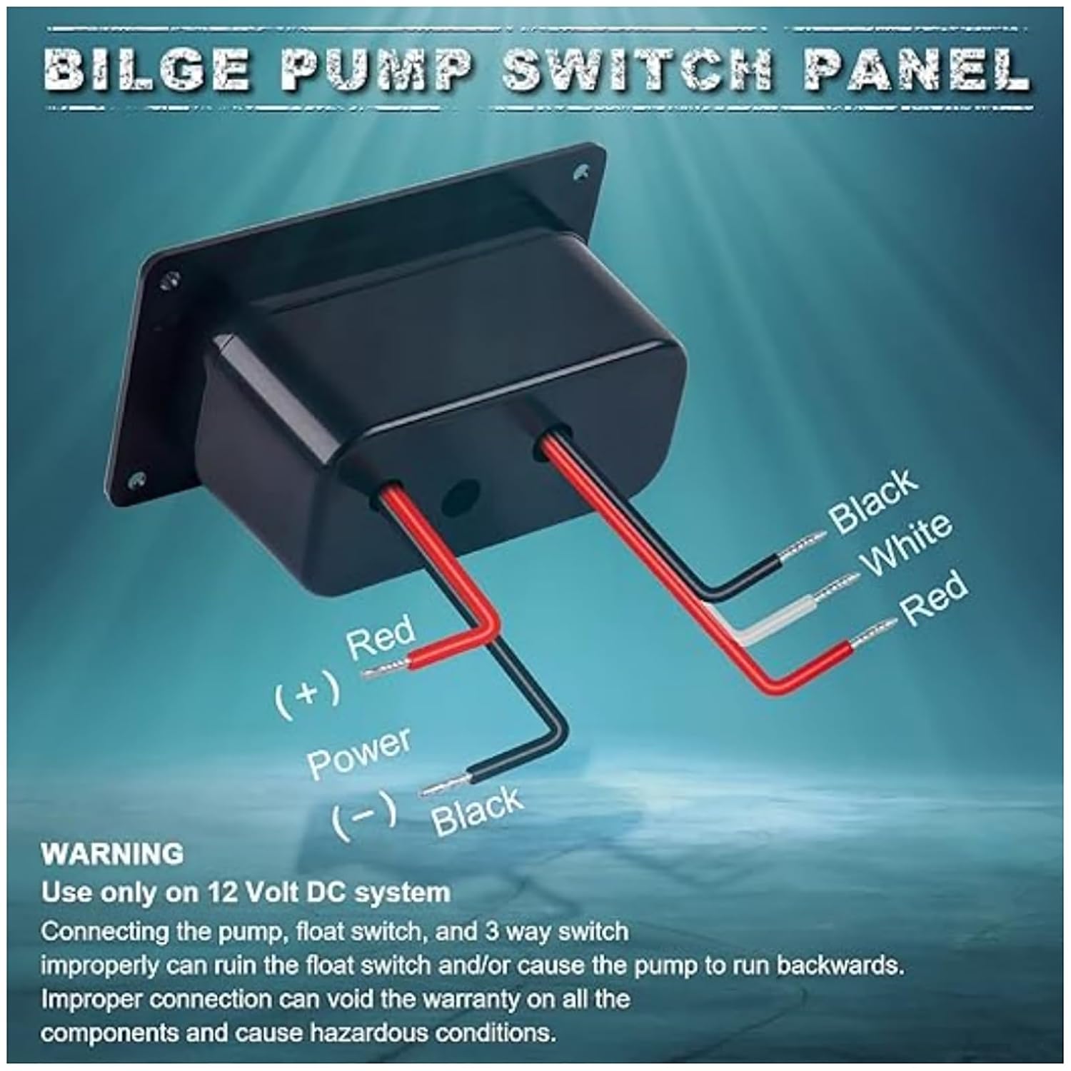 1* Marine 12V 5A 3 Mode Bilge Pump Switch Rocker Toggle Control Panel Boat ATV New