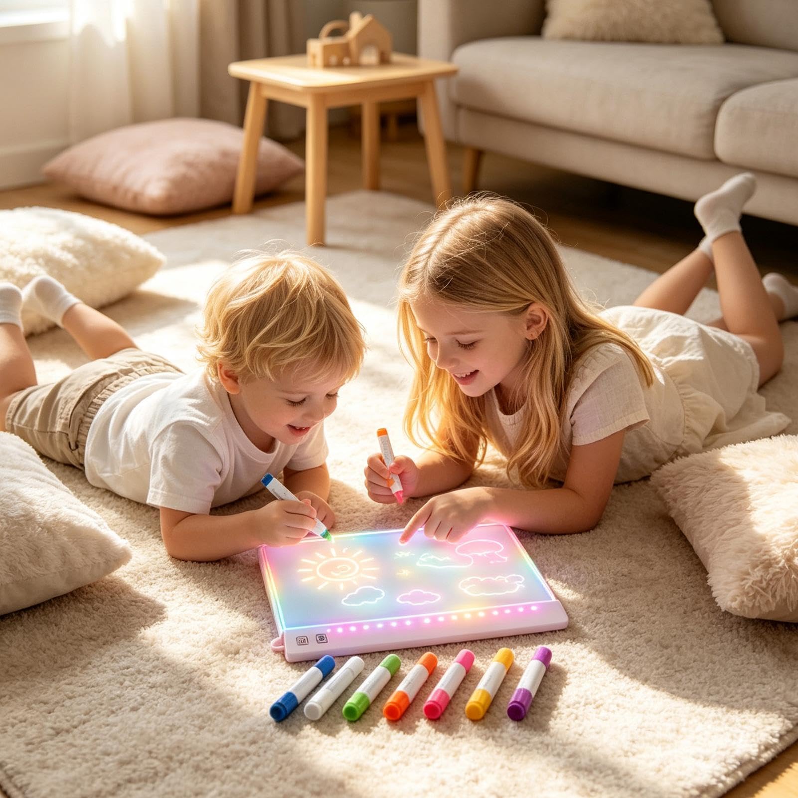 Tablero Luminoso Infantil 7 Colores 3 Modos 35 Centímetros Tablero Luminoso